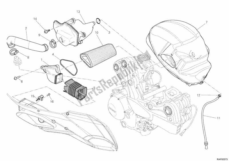 Wszystkie części do Wlot Ducati Multistrada 1200 ABS USA 2012